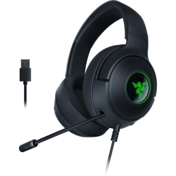 Razer Kraken V3 X Wired USB Gaming Headset: Ultra-Lightweight, Surround Sound, RGB