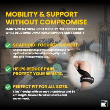 Element 26 IsoWraps Scaph Wrist Wraps for Cross Training, Weightlifting, Olympic Weight Lifting - Li...