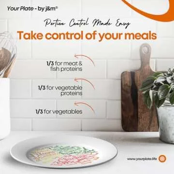 j&m Your Plate: Low Carb Diet Plate for Easy Portion Control & a High-Protein Diet