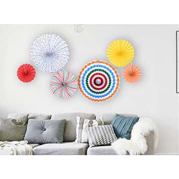 12Pcs Colorful Fiesta Paper Fans for Any Celebration