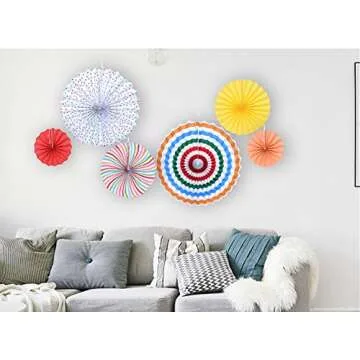 12Pcs Colorful Fiesta Paper Fans for Any Celebration