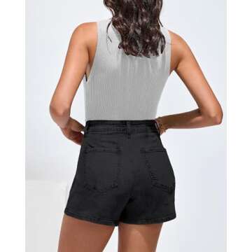 luvamia Denim Skirt Summer Skorts for Women Black Mini Skort Mini Skorts Skirts for Women Beach Outf...