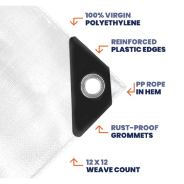 Durable Tarpco Heavy Duty 7 Mil Tarp Cover – Waterproof & UV Resistant