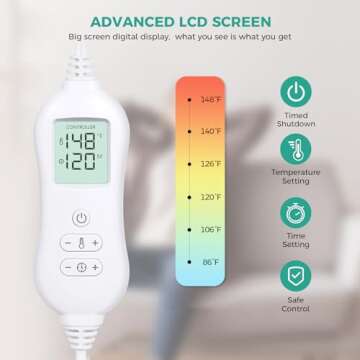 NOWWISH Heating Pad for Back Pain & Cramps Relief, Moist Heat Pad for Neck & Shoulder, Auto Shut Off, Machine Washable, Valentines Day Gifts for Her, 17"x33" Green