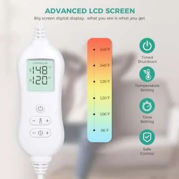 NOWWISH Heating Pad for Back Pain & Cramps Relief, Moist Heat Pad for Neck & Shoulder, Auto Shut Off, Machine Washable, Valentines Day Gifts for Her, 17"x33" Green