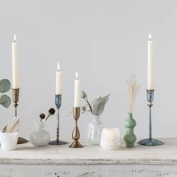 Elegant Hand-Forged Metal Taper Candle Holder for Home Decor