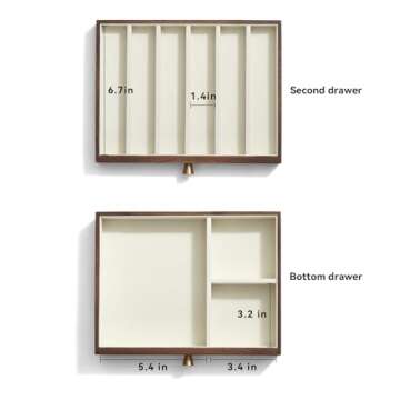 Homruilink Elegant Black Walnut Jewelry Storage Box for Women