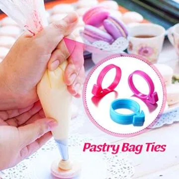 Patelai 120 Silicone Icing Bag Ties for Baking and Decorating