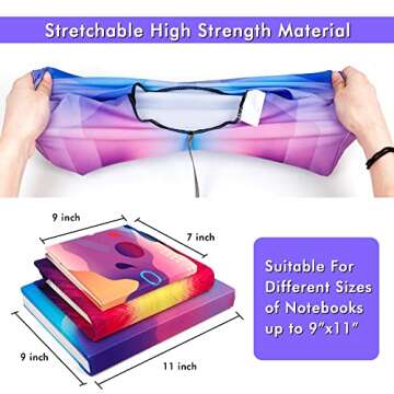 Feela 7 Pack Neon Pattern Durable Book Covers - Washable