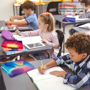 Feela 7 Pack Neon Pattern Durable Book Covers - Washable