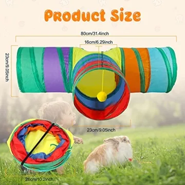 BWOGUE Bunny Tunnels Collapsible 3-Way Activity Tunnel
