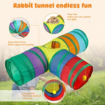 BWOGUE Bunny Tunnels Collapsible 3-Way Activity Tunnel