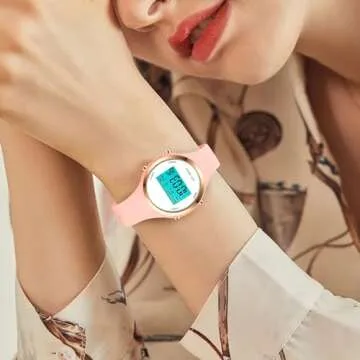 XCZAP Outdoor Sport Watches Alarm Clock 5Bar Waterproof LED Digital Watch (Pink)