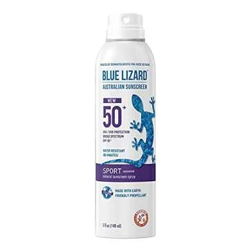 BLUE LIZARD Sport Mineral Sunscreen Spray SPF 50+, Dermatologist-Recommended Brand, Broad-Spectrum U...