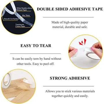 Premium Double Sided Tape for Crafts - 6 Rolls