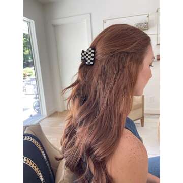 INK+ALLOY Small Beaded Hair Clips, Gia Boho Cute Claw Clips for Women, Mini Claw Clip for Half Up Ha...