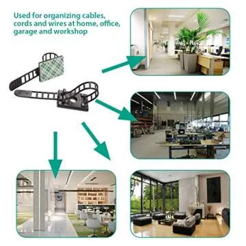 25 Pieces Desk Wire Organizer Cable Ties Zip Ties Adhesive Cord Clips Cable Management Cord Keeper Desk Wire Management