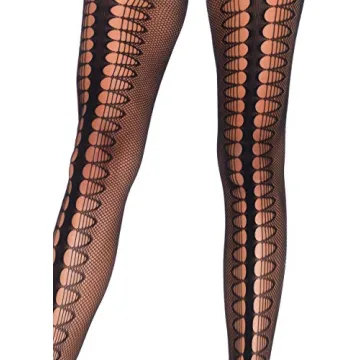 Leg Avenue womens Fishnet Stockings With Attached Garter Belt adult exotic hosiery, Scale Black, One Size US