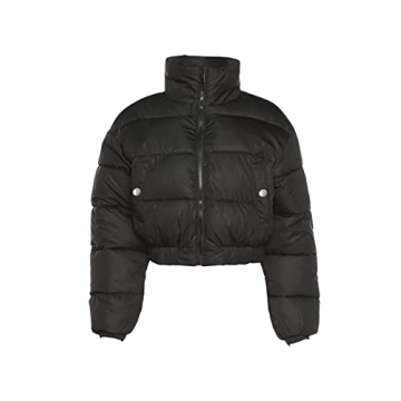 Stylish Gihuo Cropped Women's Puffer Jacket for Winter