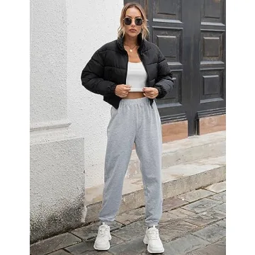 Stylish Gihuo Cropped Women's Puffer Jacket for Winter