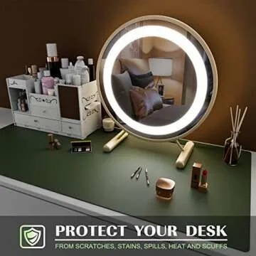 K KNODEL Large Desk Mat, Office Desk Pad, Computer Desk Mat, Laptop Mat for Desk, Desk Protecor Mat, Desktop Mat, Desk Writing Pad, Desk Blotter Pad, Desk Cover Mat (31.5"x15.7", Dark Green)