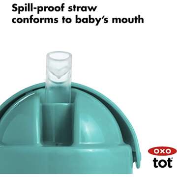 OXO Tot Transitions Straw Cup With Handles 6 oz - Teal - 2 Pack