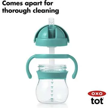 OXO Tot Transitions Straw Cup With Handles 6 oz - Teal - 2 Pack