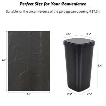 Mini Trash Bag, 10Rolls/200 Counts Strong Garbage bag for Car Trash Can/Small Sized Waste Bin/Desktop Trash Can, 0.5 gal Garbage Bags 12.0 * 8.7 inches, fit 2 Liter or less Trash Can