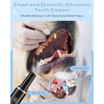 YXFAIRY Dog Tartar Remover for Teeth, Plaque Remover, Ultrasonic Teeth Cleaner Toothbrush for Dog Ca...