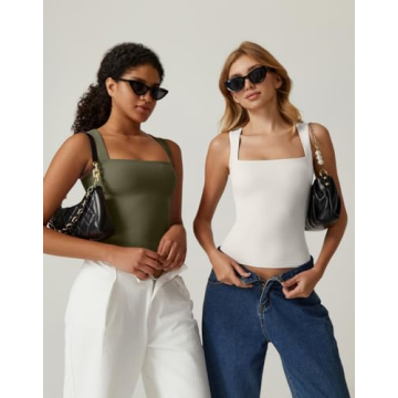 Versatile QINSEN Women's Sleeveless Square Neck Top