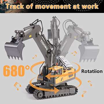 PREPOP Remote Control Excavator Toy for 6-12 yr Boys, Best Birthday Gifts for Kids 4-7 8 9 10 11 Yea...