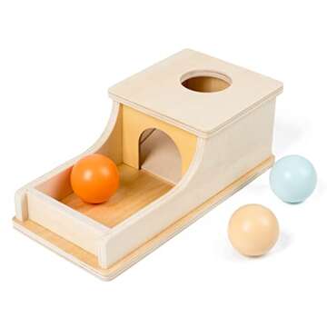Busy edition Montessori Toys for Babies 6-12 Months Object Permanence Box Wooden Ball Drop Toy Play ...
