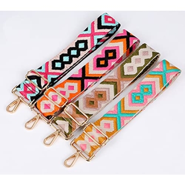 Trendy Embroidery Ethnic Style Wide Adjustable Purse Strap