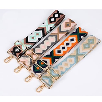 Trendy Embroidery Ethnic Style Wide Adjustable Purse Strap