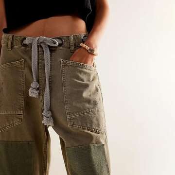 KMBANGI Womens Baggy Mid Rise Jeans Wide Leg Loose Boyfriend Denim Harem Cropped Pants Vintage Barrel Jeans Y2k