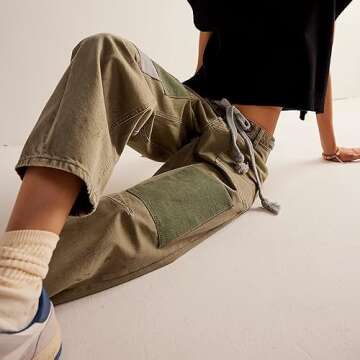 KMBANGI Womens Baggy Mid Rise Jeans Wide Leg Loose Boyfriend Denim Harem Cropped Pants Vintage Barrel Jeans Y2k