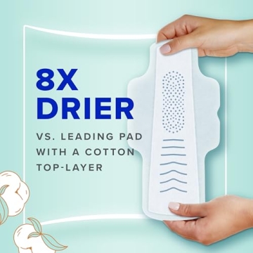 Always Pure Cotton Feminine Pads, Size 3 for Comfort