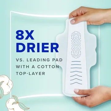 Always Pure Cotton Feminine Pads, Size 3 for Comfort