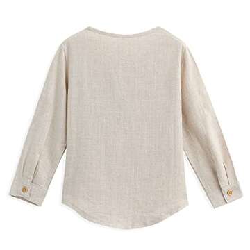 Stylish Cotton-Linen Button Down Shirt for Little Boys