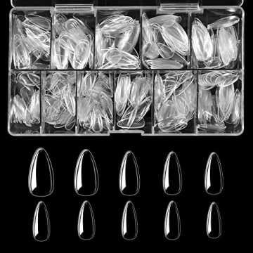 HKFUON 500PCS Almond Fake Nails – DIY Nail Art Set