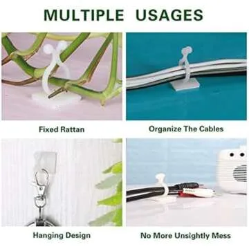 MDSOYOL Plant Climbing Wall Fixture Clips, (100pcs) Plant Fixer Self-Adhesive Hooks for Invisible Wall Vines Plant Fixation Plant Vine Traction Garden Vegetable Plant Binding (B-100 Pcs)