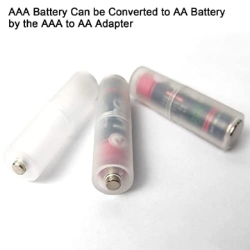 Coliao AAA to AA Battery Adapter Pack of 10 Clear Color