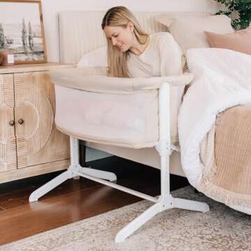 Baby Delight Beside Me Serenity Bassinet | Lightweight Bedside Sleeper & Baby Bassinet | 7-Position ...