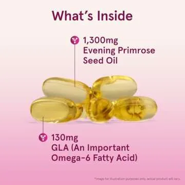 Jarrow Formulas Cold Pressed and Hexane Free Evening Primrose, Dietary Supplement, Feminine Health, Support for Skin and Immune Health, 60 Softgels, Up to a 60 Day Supply