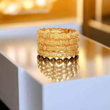 Ethlyn 18K Gold Plated Dubai Gold Bangles Women Bangles&Bracelet Thanksgiving Day Birthday Halloween...