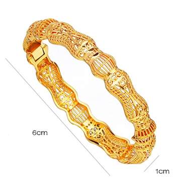 Ethlyn 18K Gold Plated Dubai Gold Bangles Women Bangles&Bracelet Thanksgiving Day Birthday Halloween Christmas Gifts for women (4pcs) (B215)