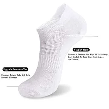 brookhaus Women Ankle Socks, 6/10 Pairs Athletic Socks for Women, Low Cut Running Cotton Socks, No-S...