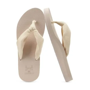 KuaiLu Women's Arch Support Flip Flops - Comfortable Beach Sandals