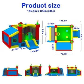 WELLFUNTIME Inflatable Bounce House for Kids Fun