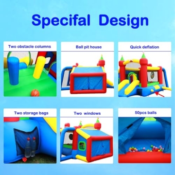WELLFUNTIME Inflatable Bounce House for Kids Fun